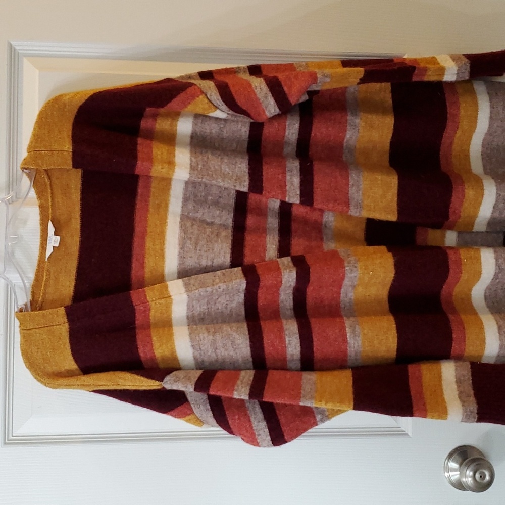 Time n True Open Striped Cardigan XL